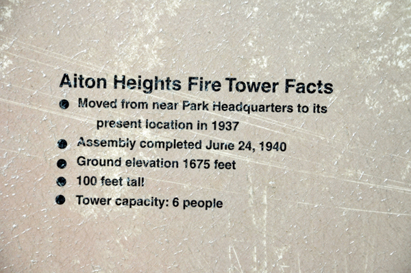 Aiton Heights Fire Tower in Itasca State Park facts